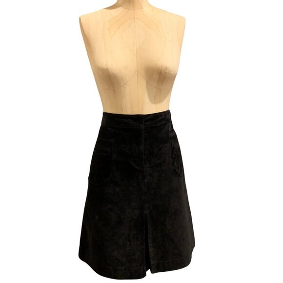 Lilly Pulitzer Womens Suede Black A-Line Mini Skirt With Pockets Size 8 - Picture 2 of 7